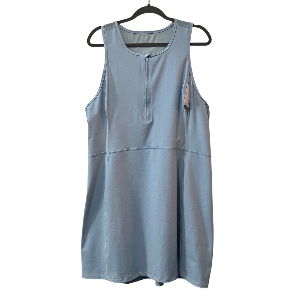 J.Crew Active Cloudstretch Half-Zip Sports Dress Blue Mist Women's 2X Pickleball